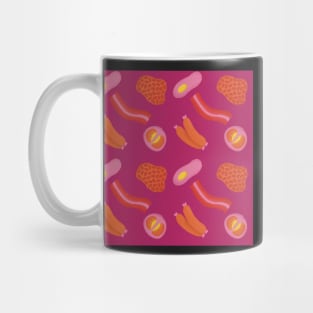 English breakfast pattern on pink Mug